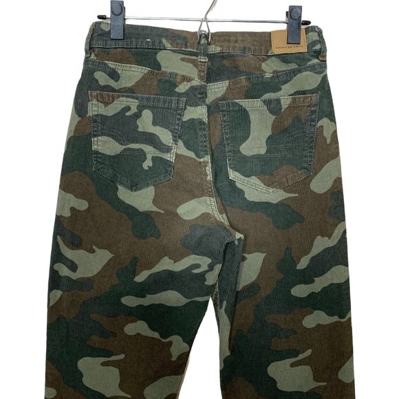 American Eagle Super Stretch Mom Jean Corduroy Camo Print Pants Women's Size 4 - Picture 5 of 10